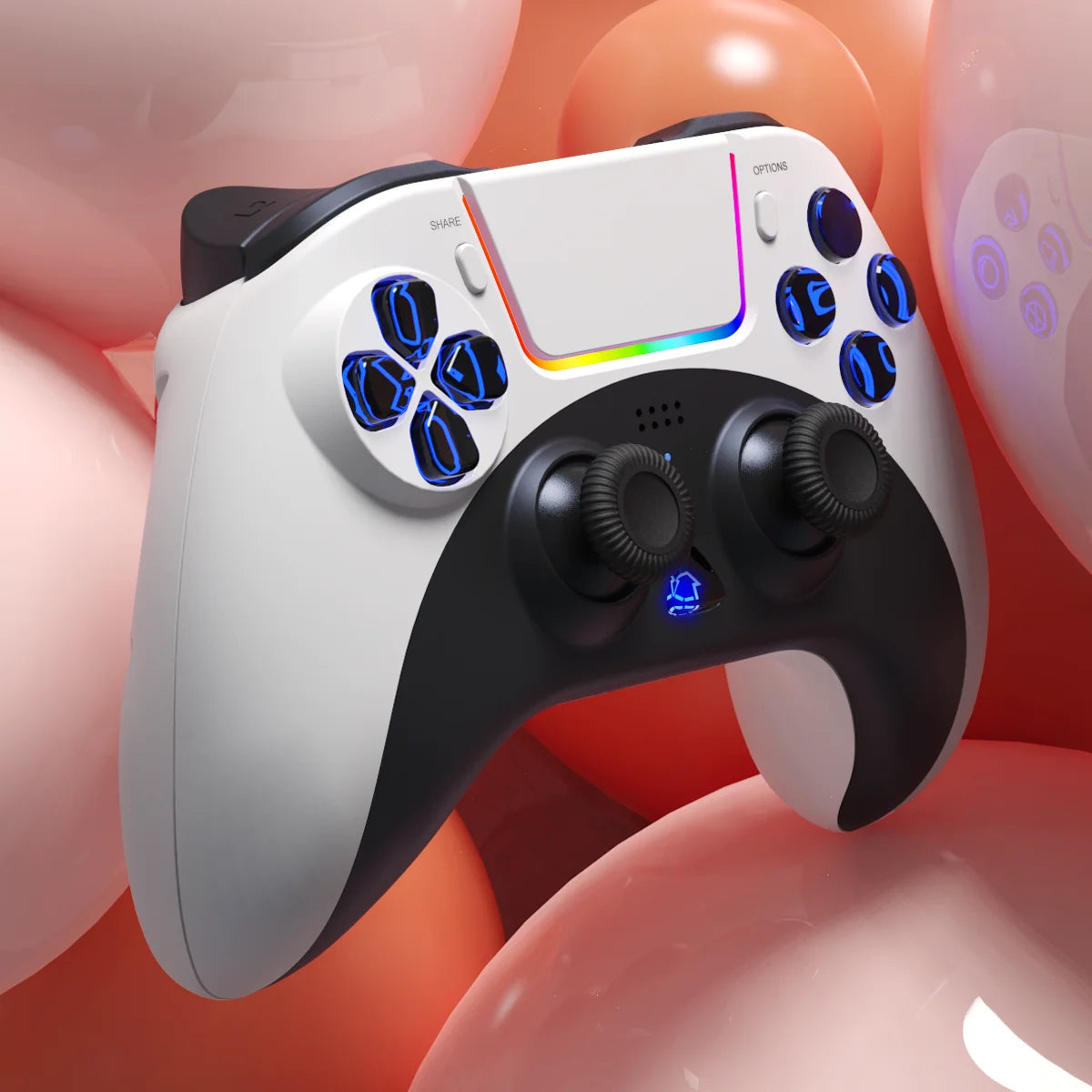 Wireless Game Controller For PC/P4/P3 Six Axis Motion Sensing Vibration Colorful LED Controller With Built-in Touchpad Operation