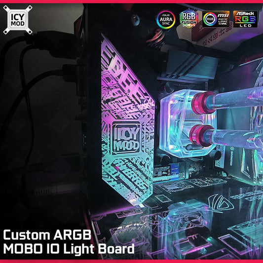 PC Case IO Panel Customize MOBO MOD Mirror Panel AURA Water Cooler Custom 5V3PIN ARGB Motherboard Lighting Panel Customizable