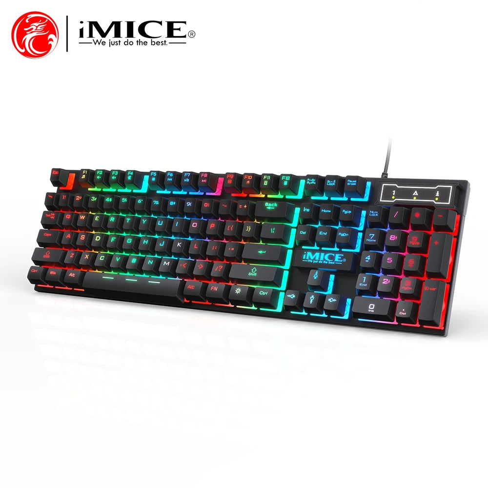 Ergonomics Backlit Keyboard Wired Gaming Keyboard waterproof Luminous keyboard And Mouse Set for Gamer PC Laptop