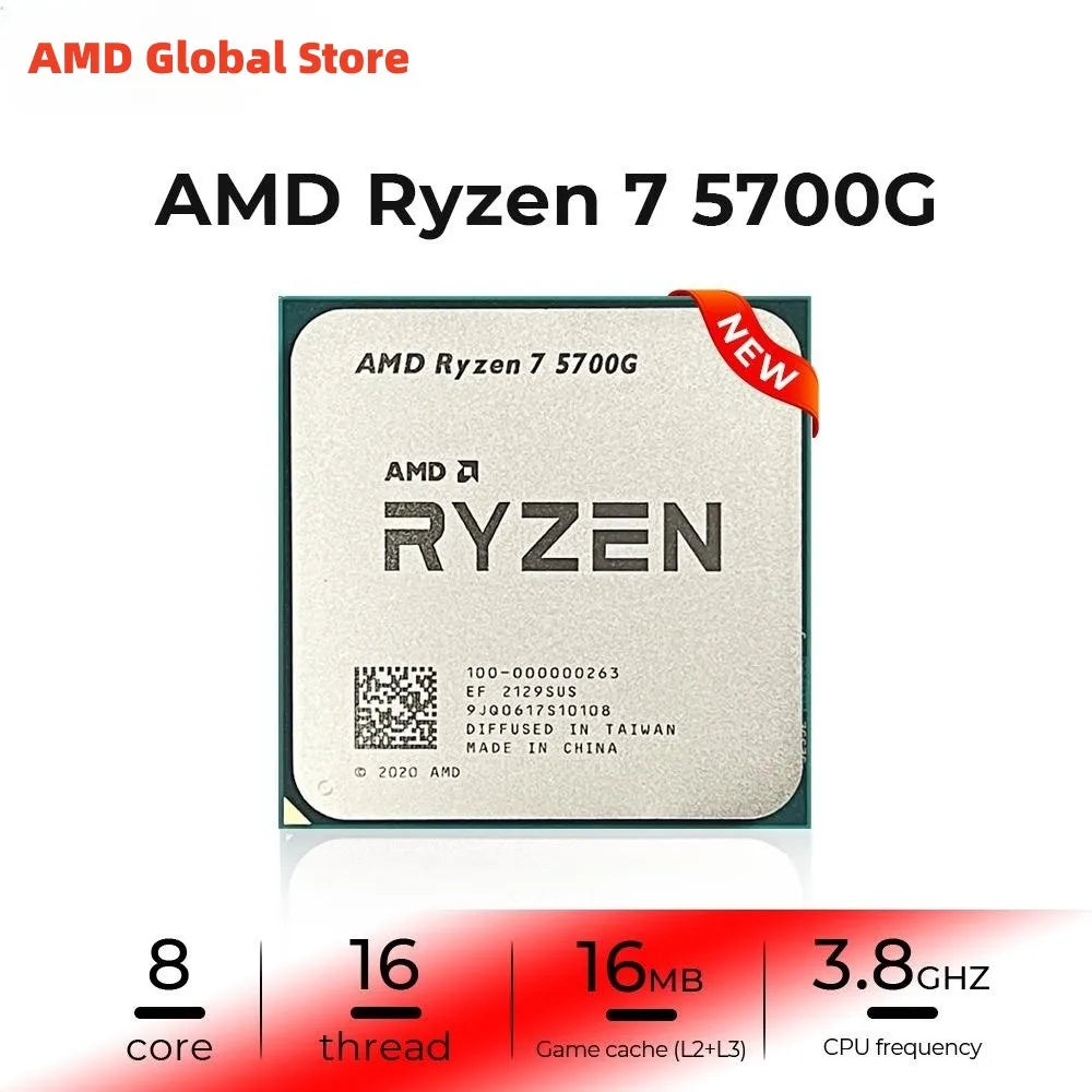 AMD RYZEN 7 5700G CPU 100% Brand New 5700G Processor Desktop PC Gamer 4.6GHz 8-Core 16-Thread Vega 8 Graphics Card