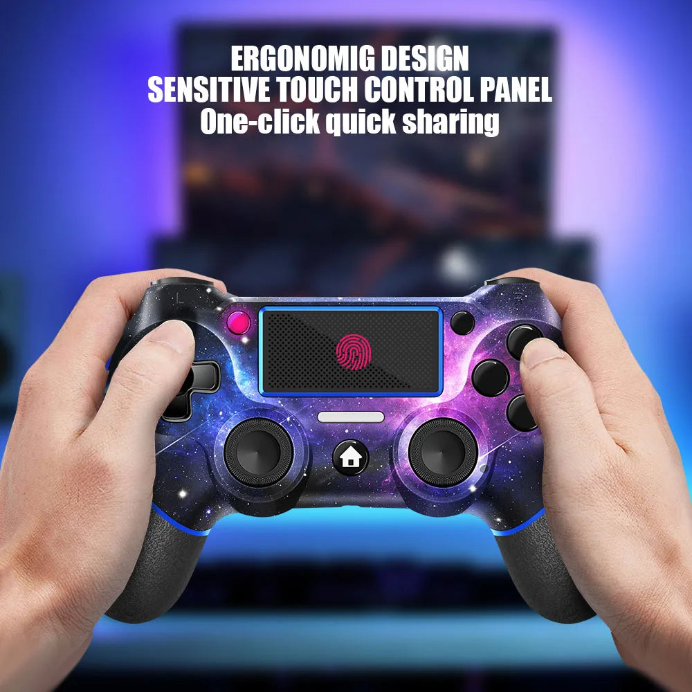 AceGamer Wireless Gamepad for PS4 Controller,with USB C Cable/Double Motors/6-Axis Gyro/3.5mm Audio Jack/Touch Pad Function