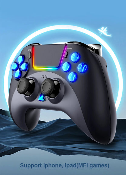 Wireless Game Controller For PC/P4/P3 Six Axis Motion Sensing Vibration Colorful LED Controller With Built-in Touchpad Operation
