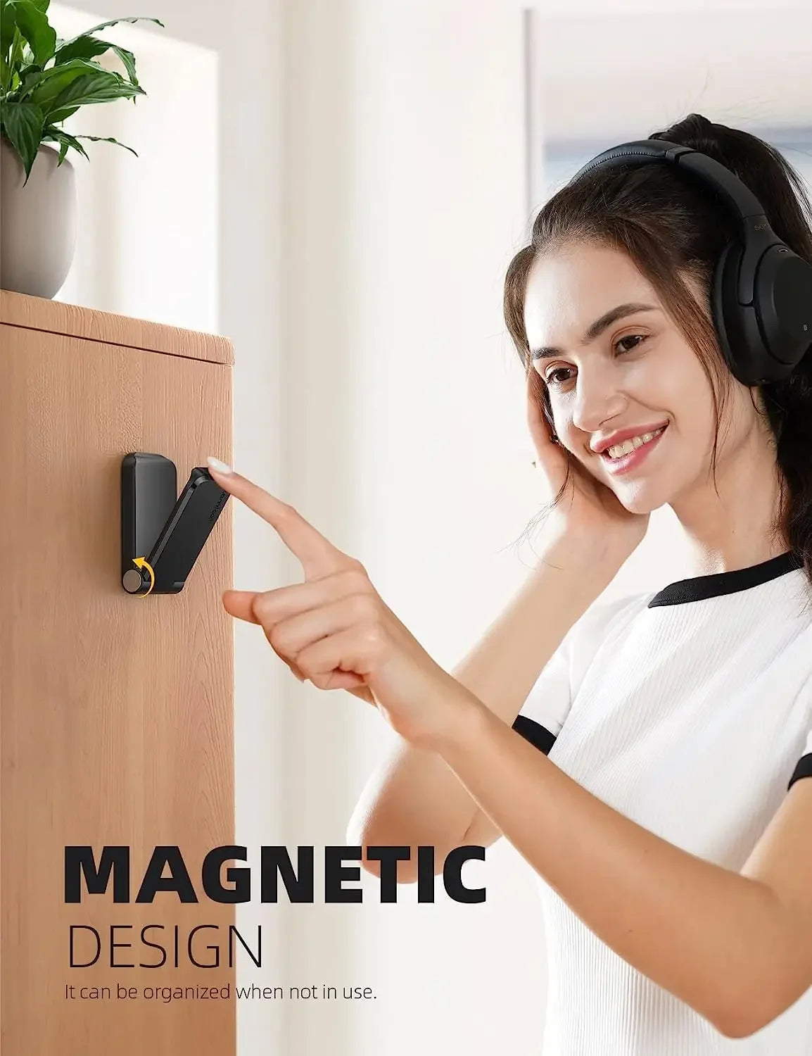 Computer Game Accessories Suitable Small Hanging Headphone Stand Foldable Hook Mount  For School Dormitory Home Office Black