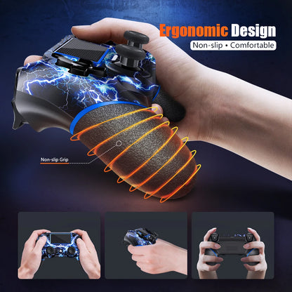 AceGamer Wireless Gamepad for PS4 Controller,with USB C Cable/Double Motors/6-Axis Gyro/3.5mm Audio Jack/Touch Pad Function