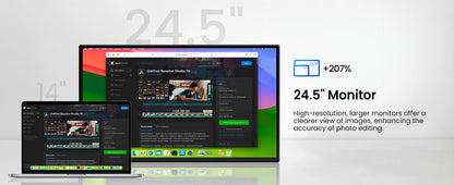 24.5" 144HZ Portable Gaming Monitor 2560x1440 HDR Screen Travel Gaming Computer Display for Steam Deck Laptop Switch PS4 /5 Xbox