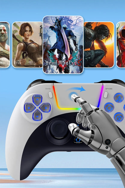 Wireless Game Controller For PC/P4/P3 Six Axis Motion Sensing Vibration Colorful LED Controller With Built-in Touchpad Operation