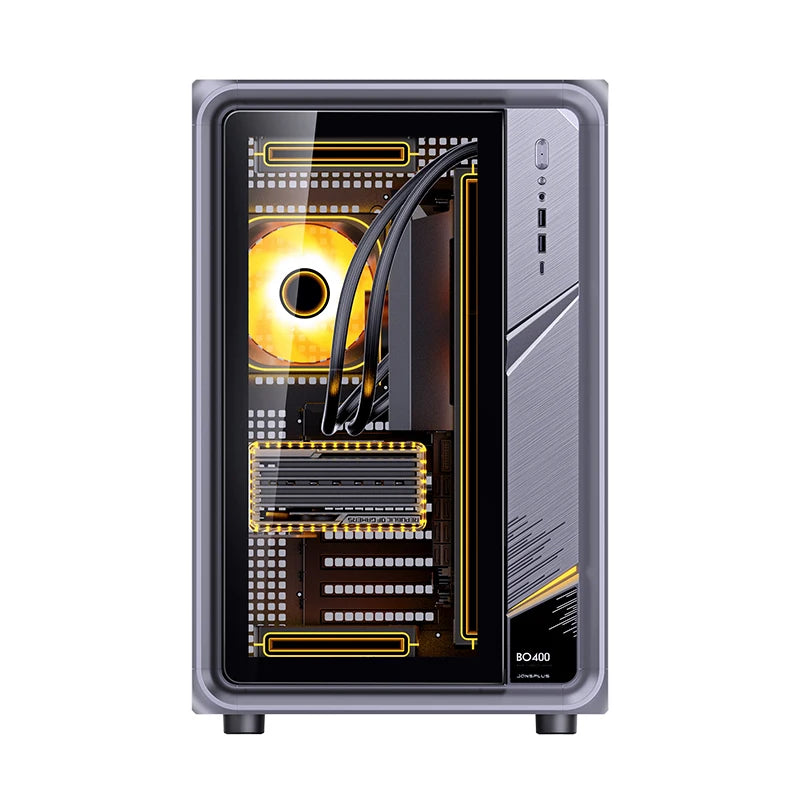 Jonsbo BO400 ATX Case Aluminum Seaview Room Chassis 10 Fan Slots Computer Game Main Case MINI-ITX/M-ATX Backboard Perspective PC