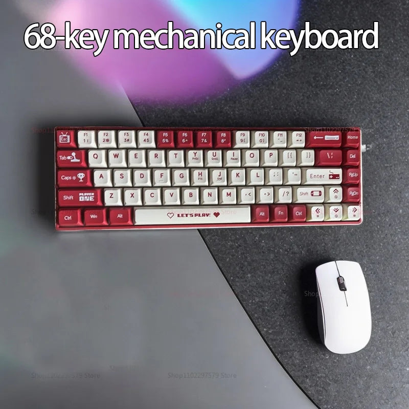 65% Gaming Mechanical Keyboard Wired Wireless Bluetooth Gamer Keyboard Hot Swap Custom Keycap Gasket for Pc Laptop