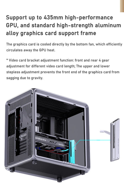 Jonsbo BO400 ATX Case Aluminum Seaview Room Chassis 10 Fan Slots Computer Game Main Case MINI-ITX/M-ATX Backboard Perspective PC