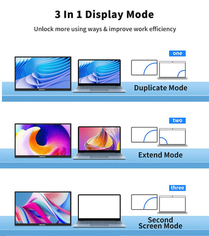 HGFRTEE Portable Gaming Monitor 18.5 Inch 1080P 16:09 120Hz 100%sRGB 300Cd/m² Travel Screen for MacBook Laptop PC Game Consoles