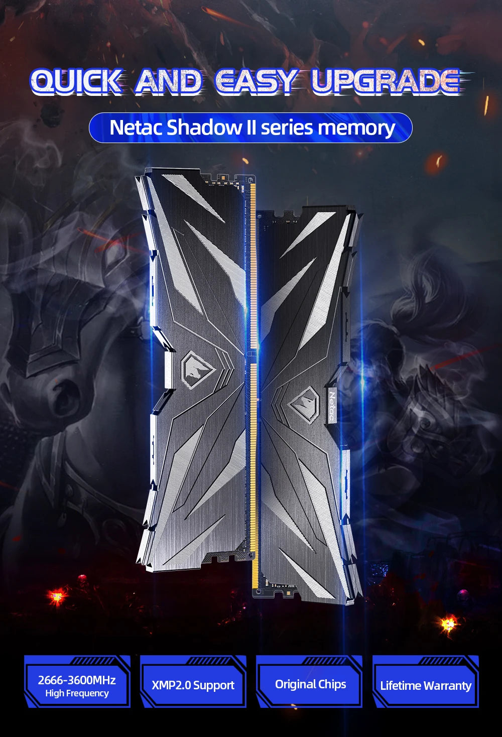 Netac DDR4 RAM Memory DDR4 32GB 16GB 8GB DDR5 4800MHz Memoria RAM DDR4 3200MHz 3600MHz 2666MHz XMP for AMD Intel Motherboard