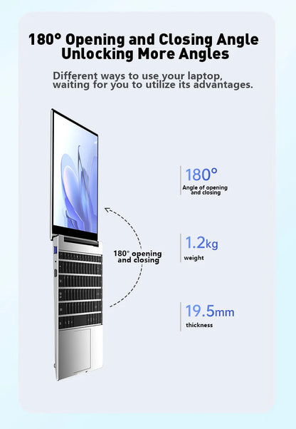 14.1" Ultra Slim Laptop 16GB RAM 2TB SSD Intel N3700 Notebook Gamer  1920*1080 Display Windows 11 Pro Office Study Computer PC