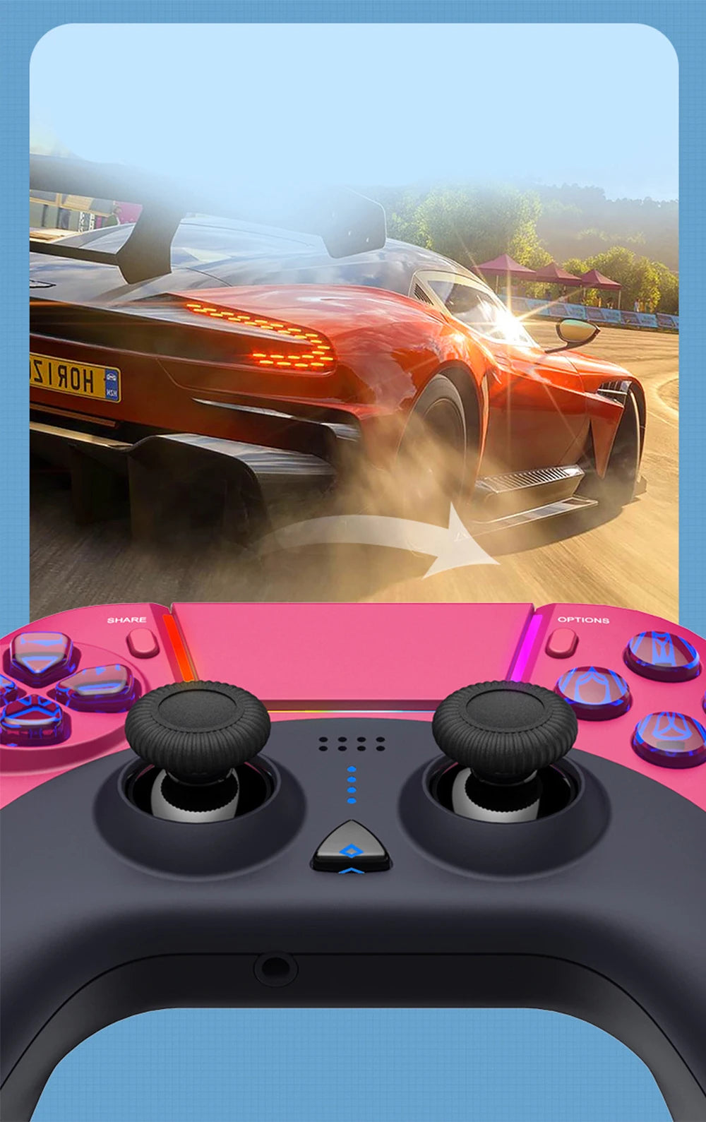 Wireless Game Controller For PC/P4/P3 Six Axis Motion Sensing Vibration Colorful LED Controller With Built-in Touchpad Operation