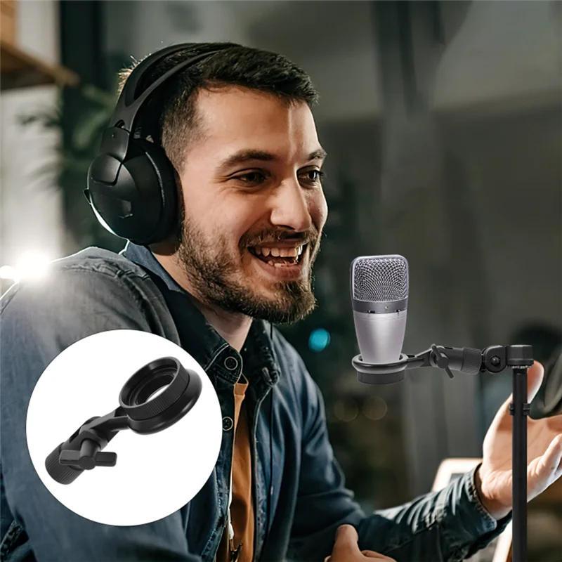 ABAC-Mic Stand Accessories Mic Clip Metal Use Flexible Simple Angle Adjustment Suitable