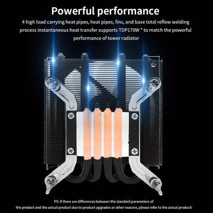 ITX CPU Cooler Fan RGB 4Pin PWM 4 Heat Pipe Tower Air Cooler Intel LGA1700 1150 1155 115X 1200 Processor Cooler Radiator ITX Small Chassis Dedicated CPU Fan 4 Heat Pipe Fan Speed 600-3300RPM ±