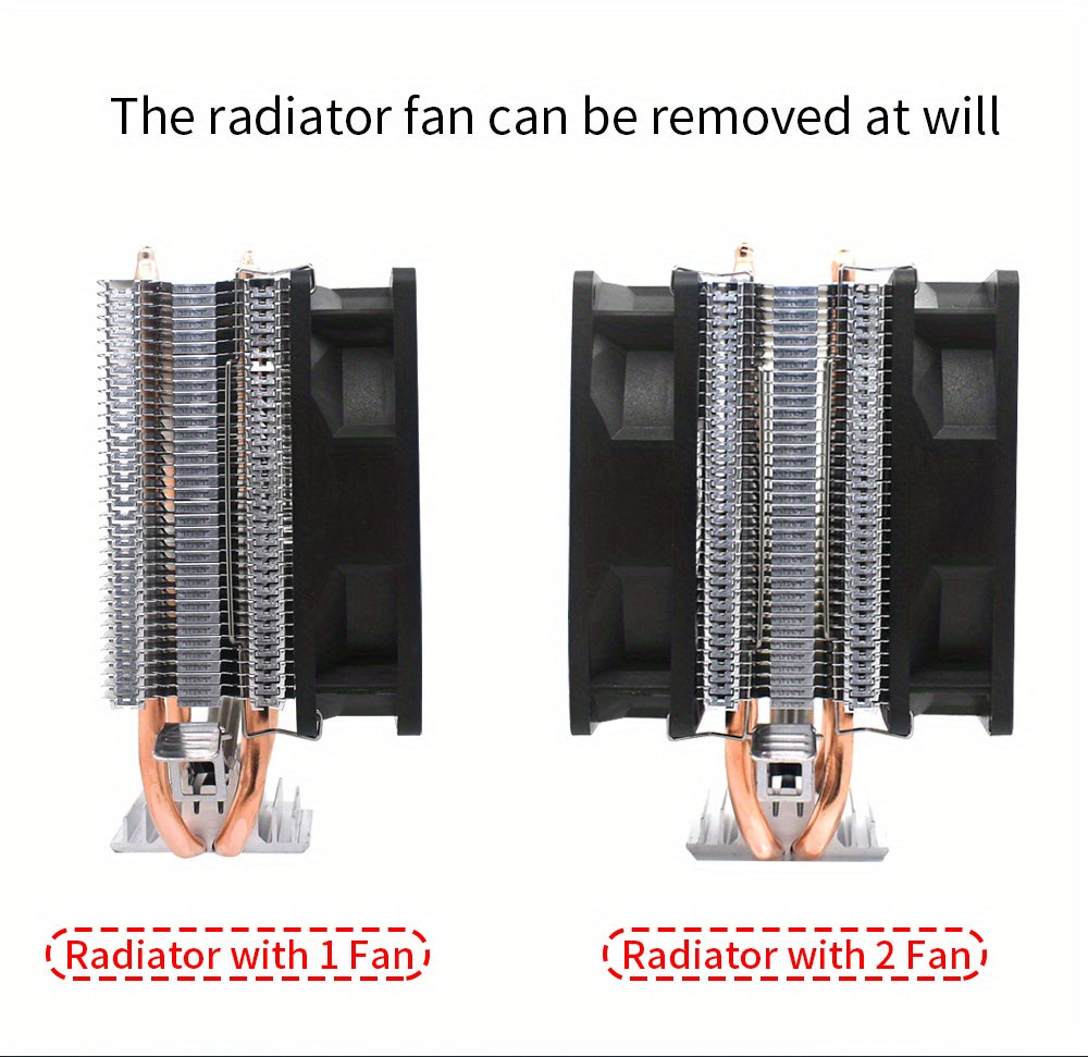 TISHRIC CPU Processor Cooler Cooling Fan RGB 3Pin PWM 2 Heat Pipes CPU Cooler Radiator PC Fan For Intel 1200 1150 1151 1155 1700 AM3 AM4.