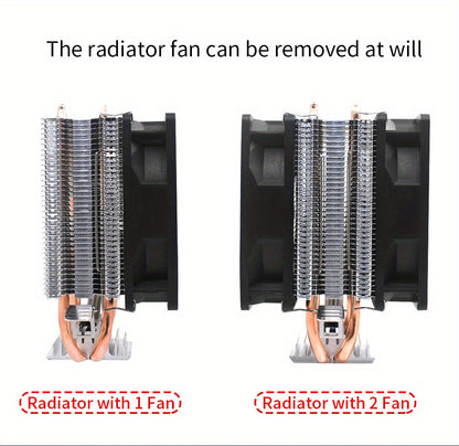 TISHRIC CPU Processor Cooler Cooling Fan RGB 3Pin PWM 2 Heat Pipes CPU Cooler Radiator PC Fan For Intel 1200 1150 1151 1155 1700 AM3 AM4.