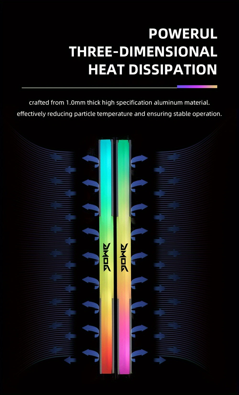 GMOG RGB RAM DDR4 Desktop 8GB 16GB 3200MHz 3600MHz XMP DDR4 Gaming RAM Memoria Desktop 288-Pin 1.35V ARGB With Heatsink