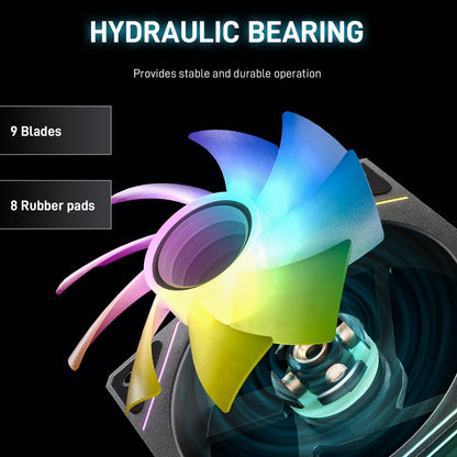 3 Pack120mm PC Case Fans ARGB CPU Fan 5V 3PIN Case Cooler Fan 800-1800RPM 4Pin PWM Quiet Case Fans