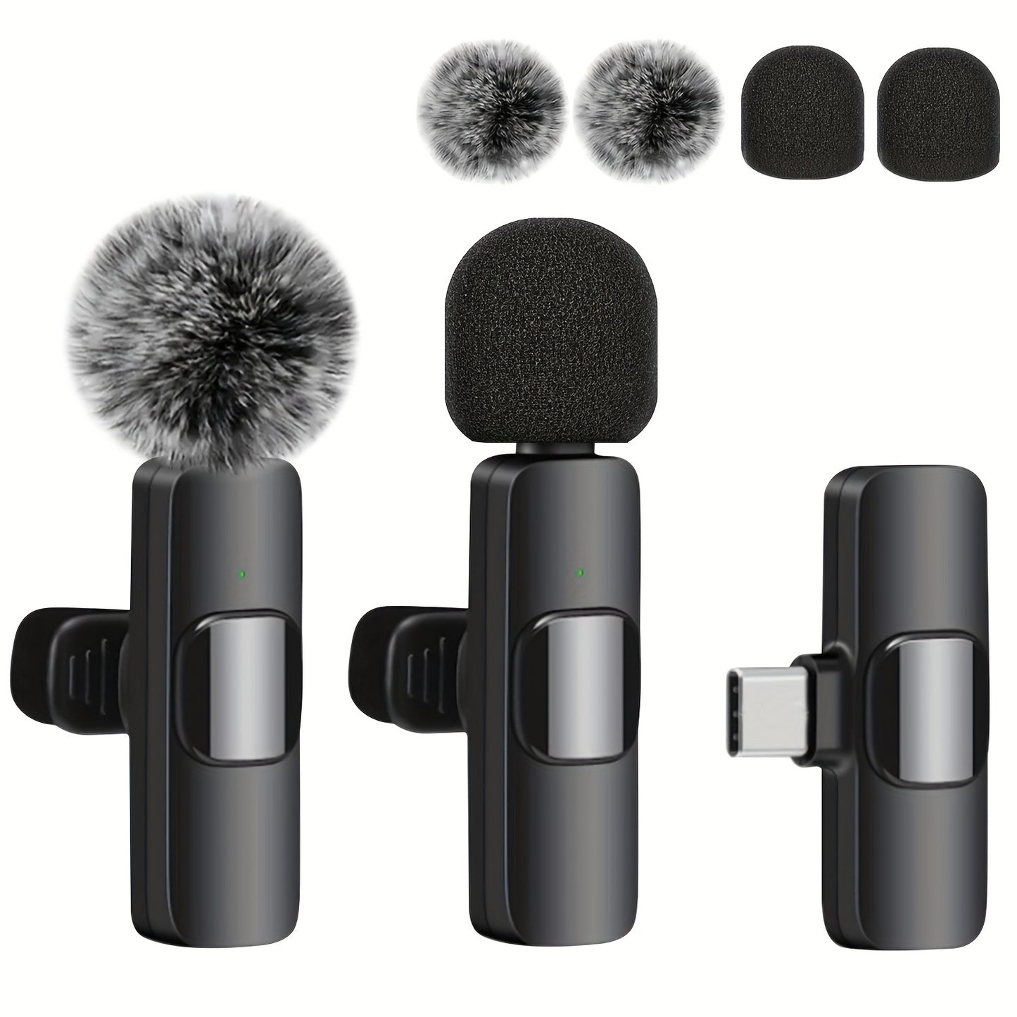 ProAudio Wireless Lavalier Microphone Clip - Preamps for IPhone, IPad, Android, and USB-C Devices - Cordless, Plug and Play, High-Quality Audio for Video Recording, Live Streaming, Interviews, and Vlogging