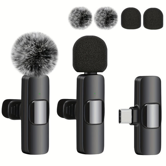 ProAudio Wireless Lavalier Microphone Clip - Preamps for IPhone, IPad, Android, and USB-C Devices - Cordless, Plug and Play, High-Quality Audio for Video Recording, Live Streaming, Interviews, and Vlogging