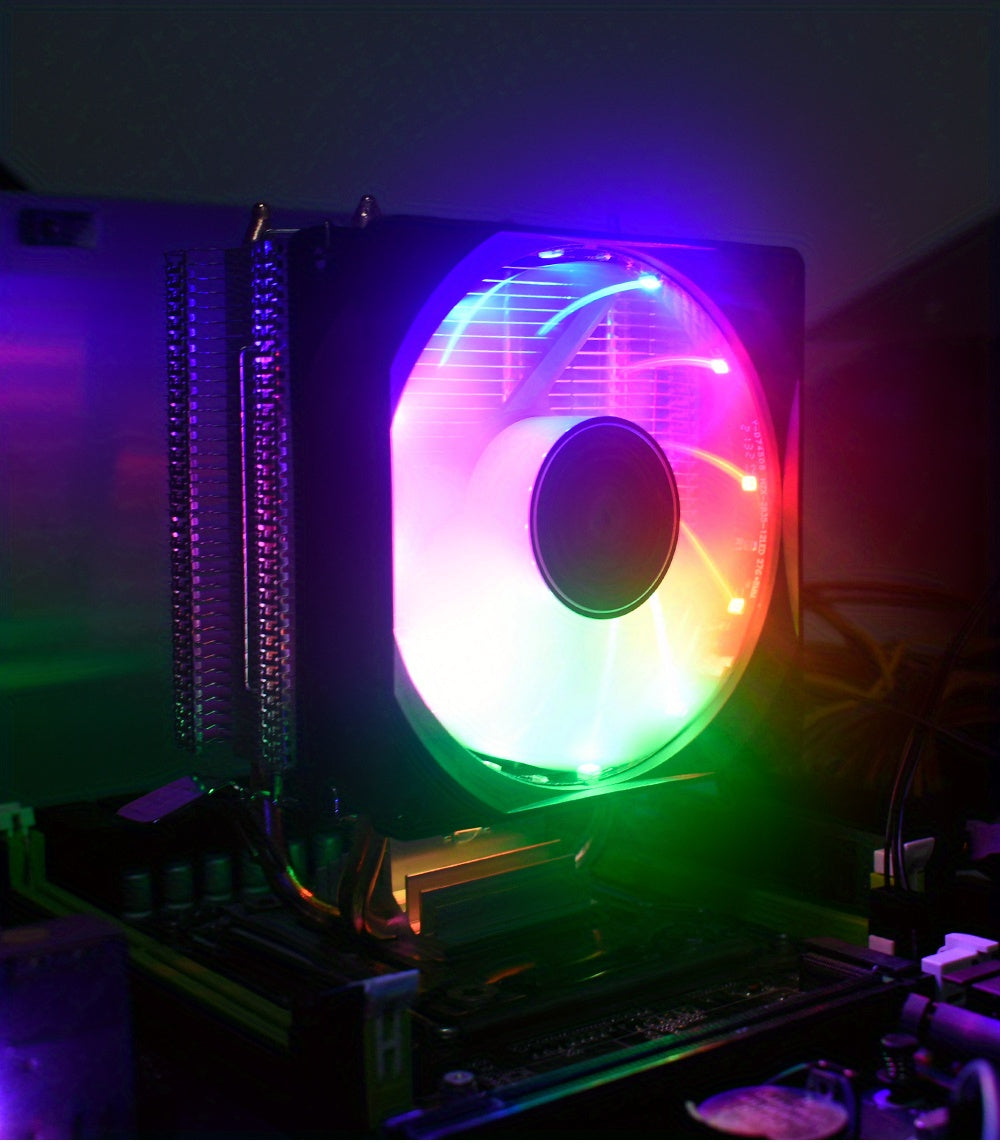 TISHRIC CPU Processor Cooler Cooling Fan RGB 3Pin PWM 2 Heat Pipes CPU Cooler Radiator PC Fan For Intel 1200 1150 1151 1155 1700 AM3 AM4.