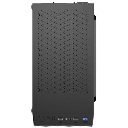 PC Case Pre-Install 4 RGB Fans, ATX Gaming Computer Case with Diamond-Shaped Mesh Front & Tempered Glass Side Panel, USB 3.0 Airflow Mid Tower case