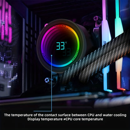 360MM Black ARGB Liquid CPU Water Cooling With 3 X 120mm ARGB PWM Fan, Temperature Display, Computer Water Cooling