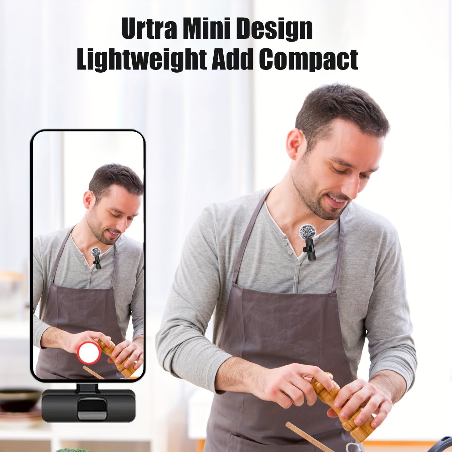 ProAudio Wireless Lavalier Microphone Clip - Preamps for IPhone, IPad, Android, and USB-C Devices - Cordless, Plug and Play, High-Quality Audio for Video Recording, Live Streaming, Interviews, and Vlogging